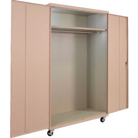 Equipto® Industrial Duty Mobile Wardrobe Cabinet 48"W x 24"D x 78"H Putty 