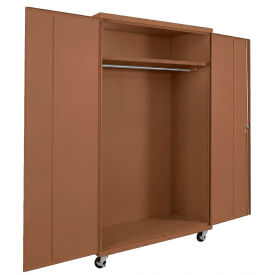 Equipto® Industrial Duty Mobile Wardrobe Cabinet 48"W x 24"D x 78"H Walnut 