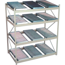 Equipto FR1-GY Flow Rack 5 Shelves with 15 Span Track Flow Units - 48"W x 48"D x 84"H - Smooth Office Gray image.