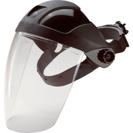 Erb Industries Inc 15160 ERB® E12 Deluxe Headgear System, Ratchet and PC Face Shield, Black image.
