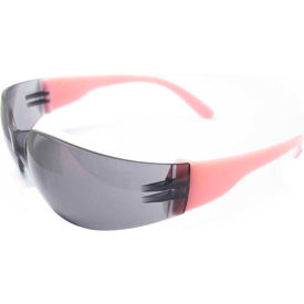 Erb Industries Inc 17947 ERB™ 17947 Lucy Fashionable & Frameless Ladies Safety Glasses, Pink Frame, Smoke Lens, Anti-Fog image.