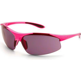 Erb Industries Inc 18621 ERB™ 18621 Ella Sleek Ladies Safety Glasses, Pink Frame, Smoke Lens image.