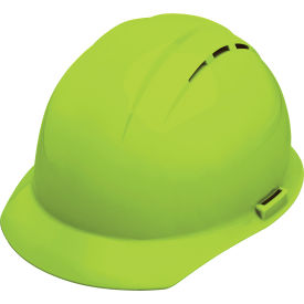 Erb Industries Inc 19250 ERB® Americana Cap Vented with Accessory Slots and 4-Point Slide-Lock Suspension, Hi-Viz Lime image.