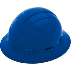 Erb Industries Inc 19296 ERB® 19296 Americana Full Brim Hard Hat W/Accessory Slots, Standard, 4-Pt Suspension, Blue image.