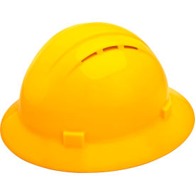 Erb Industries Inc 19332 ERB® Americana Vented Full Brim with 4-Point Slide-Lock Suspension, Yellow image.