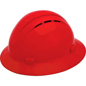 Erb Industries Inc 19334 ERB® Americana Vented Full Brim with 4-Point Slide-Lock Suspension, Red image.
