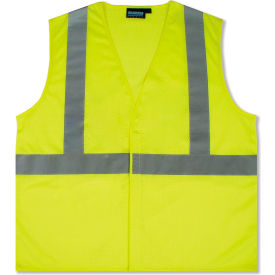 Erb Industries Inc 61425 Aware Wear® ANSI Class 2 Economy Mesh Safety Vest, 61425, Type R, Lime, Size M image.