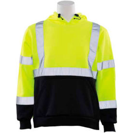 Erb Industries Inc 61554 ERB™ 61554, W377 Aware Wear Hi-Vis Pull-Over Sweatshirt, Class 3, Hi-Vis Lime/Black, 5XL image.