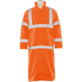 Erb Industries Inc 62040 ERB® S163 ANSI Class 3 Long Raincoat Hi Vis Orange, 4X, 62040 image.