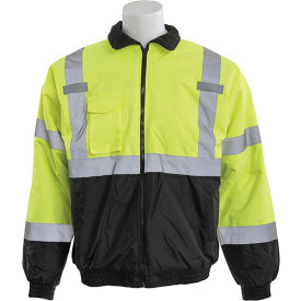 Erb Industries Inc 63945 ERB® W105 ANSI Class 3 Jacket, High Visibility Lime/Black, MD, 63945 image.