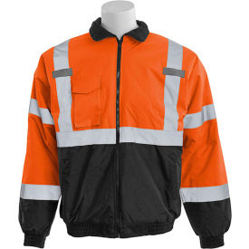 Erb Industries Inc 63953 ERB® W105 ANSI Class 3 Jacket, High Visibility Orange/Black, MD, 63953 image.