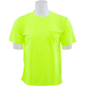 Erb Industries Inc 64019 ERB™ 64019, 9006 Aware Wear Hi-Vis Short Sleeve T-Shirt, Non ANSI, Hi-Vis Lime, L image.