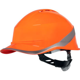 Delta Plus Diamond VI WIND Front Brim Safety Helmet Adjustable One-D Rotor Clamping System Orange