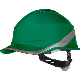Delta Plus Diamond VI WIND Front Brim Safety Helmet Adjustable One-D Rotor Clamping System Green