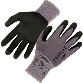 Ergodyne 10373 Ergodyne® ProFlex® 7000 Nitrile Coated Gloves w/ Microfoam Palm, Medium, Gray, 1 Pair image.
