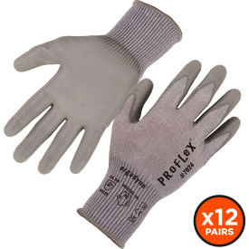 Ergodyne 10392 Ergodyne® Proflex 7024 Cut Resistant Gloves, Polyurethane Coated, ANSI A2, S, Gray, 12 Pairs image.
