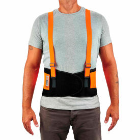 Ergodyne 11885 Ergodyne® ProFlex® 100 Economy Hi-Vis Back Support, Orange, XL image.