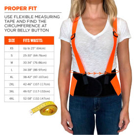 Ergodyne 11886 Ergodyne® ProFlex® 100 Economy Hi-Vis Back Support, Orange, 2XL image.