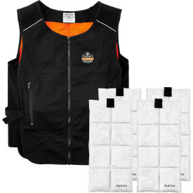 Ergodyne® Chill-Its 6260 Lightweight Phase Change Cooling Vest with Ice Packs 2XL/3XL Black