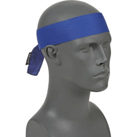 Ergodyne Chill-Its 6700 Evaporative Cooling Bandana - Tie, Solid Blue, One Size