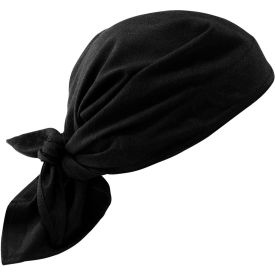 Ergodyne 12335 Ergodyne® Chill-Its 6710 Evaporative Cooling Bandana Triangle Hat, Polymers, Tie Closure, Black image.