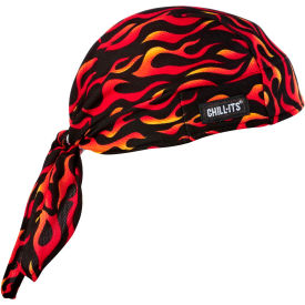 Ergodyne Chill-Its 6615 High-Performance Dew Rag, Flames, One Size Ergodyne Chill-Its 6615 High-Performance Dew Rag, Flames, One Size