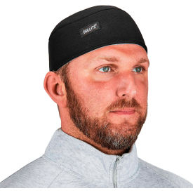 Ergodyne 12516 Ergodyne® Chill-Its® 6630 High-Performance Terry Cloth Skull Cap, Black image.