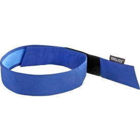 Ergodyne Chill-Its® Evap. Cooling Bandana w/ Built-In Cooling Towel H & L Solid Blue 12577