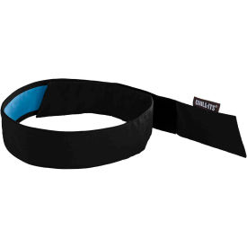 Ergodyne 12580 Ergodyne® Chill-Its 6705CT Evaporative Cooling Bandana Headband, Hook & Loop, PVA, Black image.