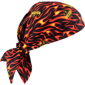 Ergodyne 12588 Ergodyne® Chill-Its® 6710CT Evap. Cooling Triangle Hat w/ Built-In Cooling Towel, Flames image.