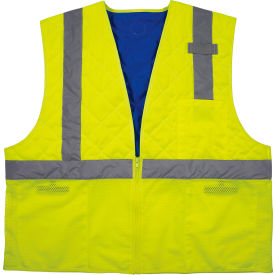 Ergodyne 12713 Ergodyne® Chill-Its® 6668 Hi-Vis Safety Cooling Vest, Class 2, Medium, Lime image.