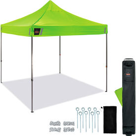 Heavy Duty Pop-Up Tent, 10'L x 10'W x 10-13/16'H, Lime view 2