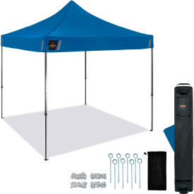 Heavy Duty Pop-Up Tent, 10'L x 10'W x 10-13/16'H, Blue view 2