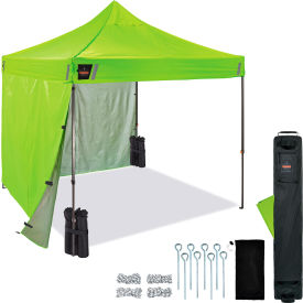 Heavy Duty Pop-Up Tent Kit w/Solid Sidewalls, 10'L x 10'W x 10-13/16'H, Lime view 2