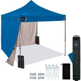 Shax 6055 Heavy Duty Pop-Up Tent Kit w/Solid Sidewalls, 10'L x 10'W x 10-13/16'H, Blue view 2