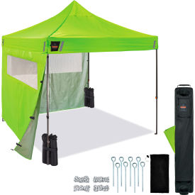 Shax 6056 Heavy Duty Pop-Up Tent Kit w/ Mesh Windows, 10'L x 10'W x 10-13/16'H, Lime view 2