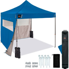 Shax 6056 Heavy Duty Pop-Up Tent Kit w/ Mesh Windows, 10'L x 10'W x 10-13/16'H, Blue view 2