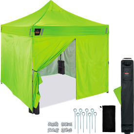 Shax 6057 Heavy Duty Pop-Up Tent Enclosed Kit, 10'L x 10'W x 10-13/16'H, Lime view 2