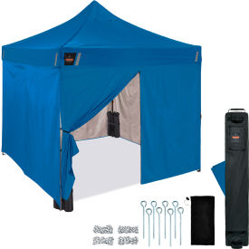 Shax 6057 Heavy Duty Pop-Up Tent Enclosed Kit, 10'L x 10'W x 10-13/16'H, Blue view 2