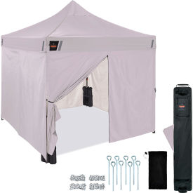 Shax 6057 Heavy Duty Pop-Up Tent Enclosed Kit, 10'L x 10'W x 10-13/16'H, White view 2