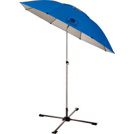 Shax 6199 7-1/2' Lightweight Work Umbrella Stand Kit, Silver Pole, Blue view 2