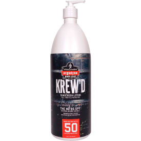 Ergodyne 6355 KREW’D SPF 50 Sunscreen Lotion, 32oz