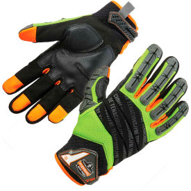 Ergodyne 17683 Ergodyne® Proflex 924 Hybrid Dorsal Impact-Reducing Gloves, M, Lime, 1 Pair image.