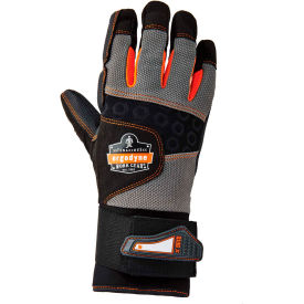 Ergodyne 17732 Ergodyne® ProFlex® 9102 Certified Anti-Vibration Gloves & Wrist Support, Black, S, 17732 image.