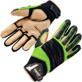 Ergodyne 17792 Ergodyne® Proflex 924LTR Hybrid DIR Gloves, Leather Reinforcement, S, Lime, 1 Pair image.