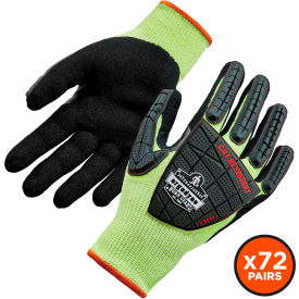 Ergodyne 17832 Ergodyne® Proflex 7141 DIR Cut Resistant Gloves, Nitrile Coated, ANSI A4, S, Lime, 72 Pairs image.