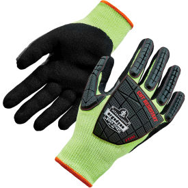Ergodyne 17912 Ergodyne® Proflex 7141 DIR Cut Resistant Gloves, Nitrile Coated, ANSI A4, S, Lime, 1 Pair image.