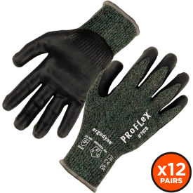 Ergodyne 18033 Ergodyne® Proflex 7070 Cut Resistant Gloves, Nitrile Coated, ANSI A7, M, Green, 12 Pairs image.
