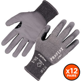 Ergodyne 18062 Ergodyne® Proflex 7071 Cut Resistant Gloves, Polyurethane Coated, ANSI A7, S, Gray, 12 Pairs image.