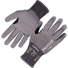 Ergodyne 18072 Ergodyne® Proflex 7071 Cut Resistant Gloves, Polyurethane Coated, ANSI A7, S, Gray, 1 Pair image.
